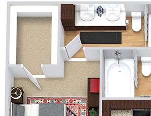 Bridgewater 3D Bridgewater 3D. 2 bedroom apartment. 1st floor entry. Kitchen with bartop open to living/dinning rooms. 2 full bathroom, double vanity in master. Walk-in closet. Patio/balcony.
